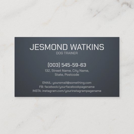 Carte De Visite Formation professionnelle K9 (Dos)