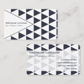 Carte De Visite forme Abstraite triangles gris bleu (Devant / Derrière)