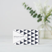 Carte De Visite forme Abstraite triangles gris bleu (Debout devant)