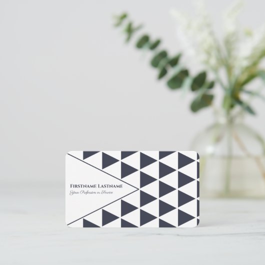 Carte De Visite forme Abstraite triangles gris bleu (Debout devant)