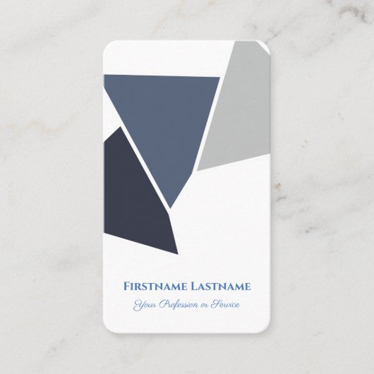 Carte De Visite forme Abstraite triangles gris bleu (Devant)