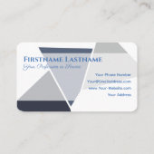 Carte De Visite forme Abstraite triangles gris bleu (Dos)