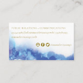 Carte De Visite Forme d'aquarelle bleue unique (Dos)