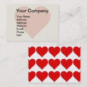 Carte De Visite Forme de cœur rouge amour classique minimalisme (Devant / Derrière)