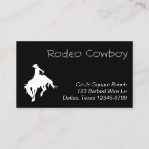 Carte De Visite Forme de cowboy Rodeo blanc