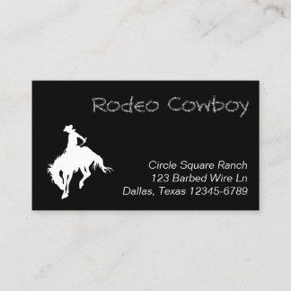 Carte De Visite Forme de cowboy Rodeo blanc