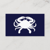 Carte De Visite Forme de crabe bleu et blanc (Devant)