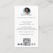 Carte De Visite Forme de mannequin de robe florale pour designer d (Dos)