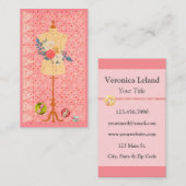 Carte De Visite Forme de robe pour couturier Seamstress (Devant / Derrière)