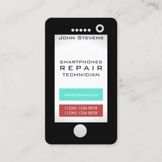 Carte De Visite Forme drôle de regard de faux de téléphone (Devant)