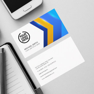 Carte De Visite Forme géométrique jaune bleu moderne professionnel
