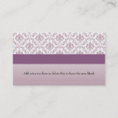 Carte De Visite Forme lilas de robe de mode de damassé (Dos)