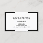 Carte De Visite Forme minimale de cadre noir Entraîneur personnel (Dos)