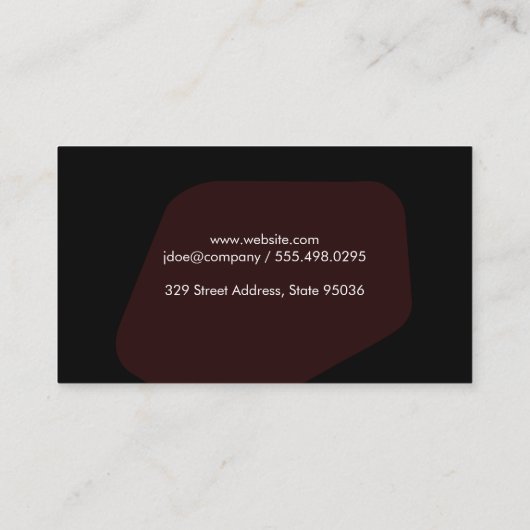 Carte De Visite Forme noire et moderne (Dos)