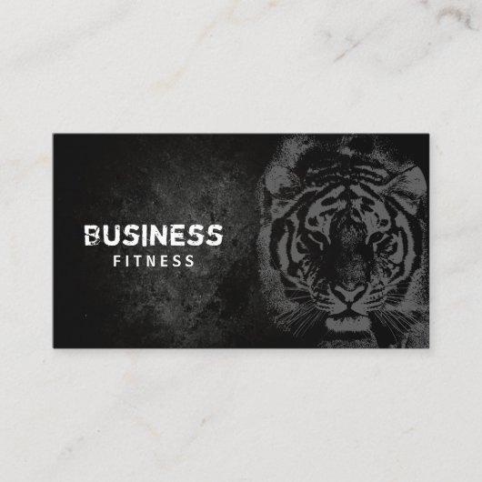 Carte De Visite Forme physique formant le tigre noir et blanc (Devant)