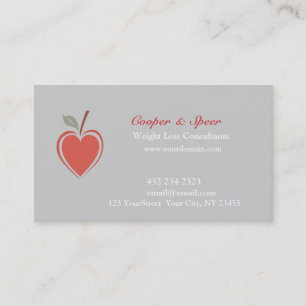 Carte De Visite Forme physique minimale rouge saine de santé de