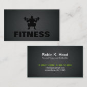 Carte De Visite Forme physique noire de sergé en métal de (Devant / Derrière)