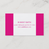 Carte De Visite Forme physique rose et blanche moderne (Dos)