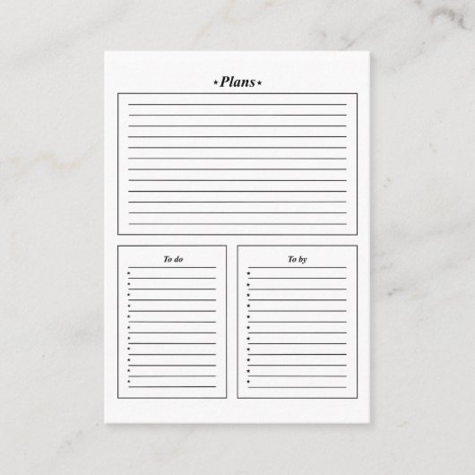 Carte De Visite forme, plans, quoi faire, quoi acheter (Devant)