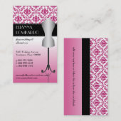 Carte De Visite Forme rose de robe de mode de damassé (Devant / Derrière)