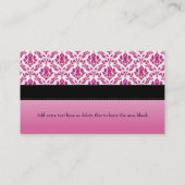 Carte De Visite Forme rose de robe de mode de damassé (Dos)