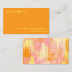 Carte De Visite Formes Abstraites Boho orange jaune rose