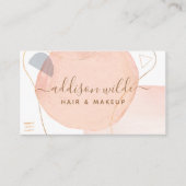 Carte De Visite Formes Abstraites d'aquarelle rose pâle (Devant)