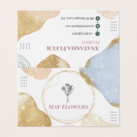 Carte De Visite Formes Abstraites d'or moderne (Extérieur déplié)