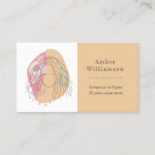 Carte De Visite Formes Abstraites modernes Boho Orange Rose femme (Devant)