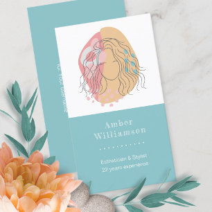 Carte De Visite Formes Abstraites modernes Boho Orange Rose Woman 