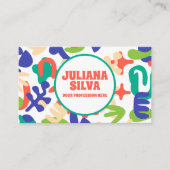 Carte De Visite Formes Abstraites Motif transparent avec QR (Devant)