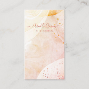Carte De Visite Formes aquarelles abstraites de coach de vie Rose 