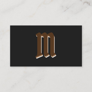 Carte De Visite Formes brunes élégantes sur monogramme noir effet