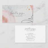 Carte De Visite Formes d'aquarelle de Parties scintillant d'or ros (Devant / Derrière)