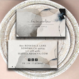 Carte De Visite Formes d'aquarelle Terre Abstraites Professionnell