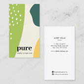 Carte De Visite Formes d'art moderne Abstrait vert (Devant / Derrière)