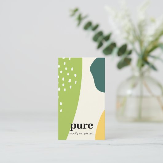 Carte De Visite Formes d'art moderne Abstrait vert (Debout devant)