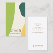 Carte De Visite Formes d'art moderne Abstrait vert (Devant / Derrière)