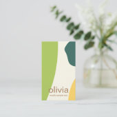 Carte De Visite Formes d'art moderne Abstrait vert (Debout devant)