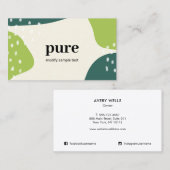 Carte De Visite Formes d'art moderne Abstrait vert (Devant / Derrière)