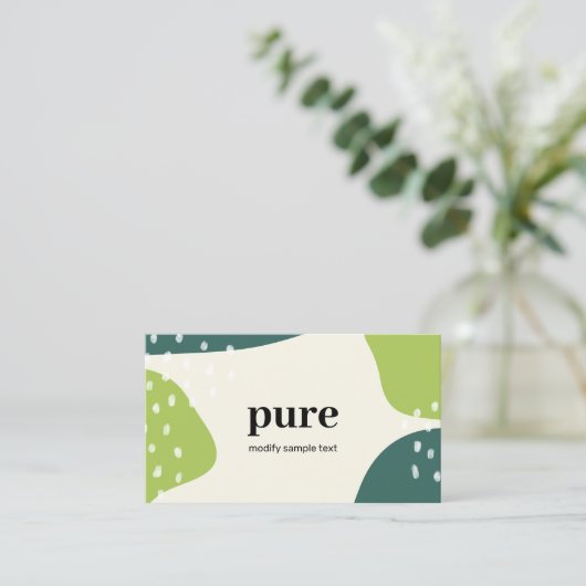 Carte De Visite Formes d'art moderne Abstrait vert (Debout devant)