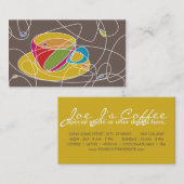 Carte De Visite formes de CAFÉ rétro (Devant / Derrière)