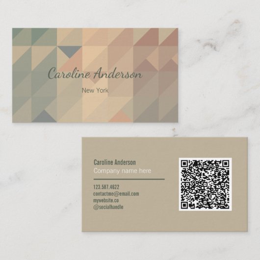 Carte De Visite formes de couleur terre (Devant / Derrière)