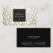 Carte De Visite Formes de lettres Abstraites pour auteurs et écriv (Devant / Derrière)