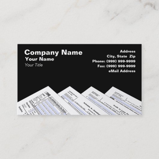 Carte De Visite Formes d'impôt (Devant)