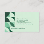 Carte De Visite Formes géométriques Abstraites Emerald Green (Dos)