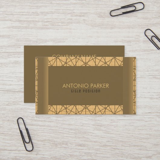 Carte De Visite Formes Géométriques Brown Et Beiges (Devant/Arrière en situation)