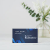 Carte De Visite Formes géométriques modernes bleu foncé (Debout devant)