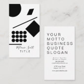 Carte De Visite Formes géométriques modernes en noir et blanc (Devant / Derrière)