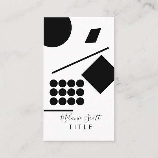 Carte De Visite Formes géométriques modernes en noir et blanc (Devant)